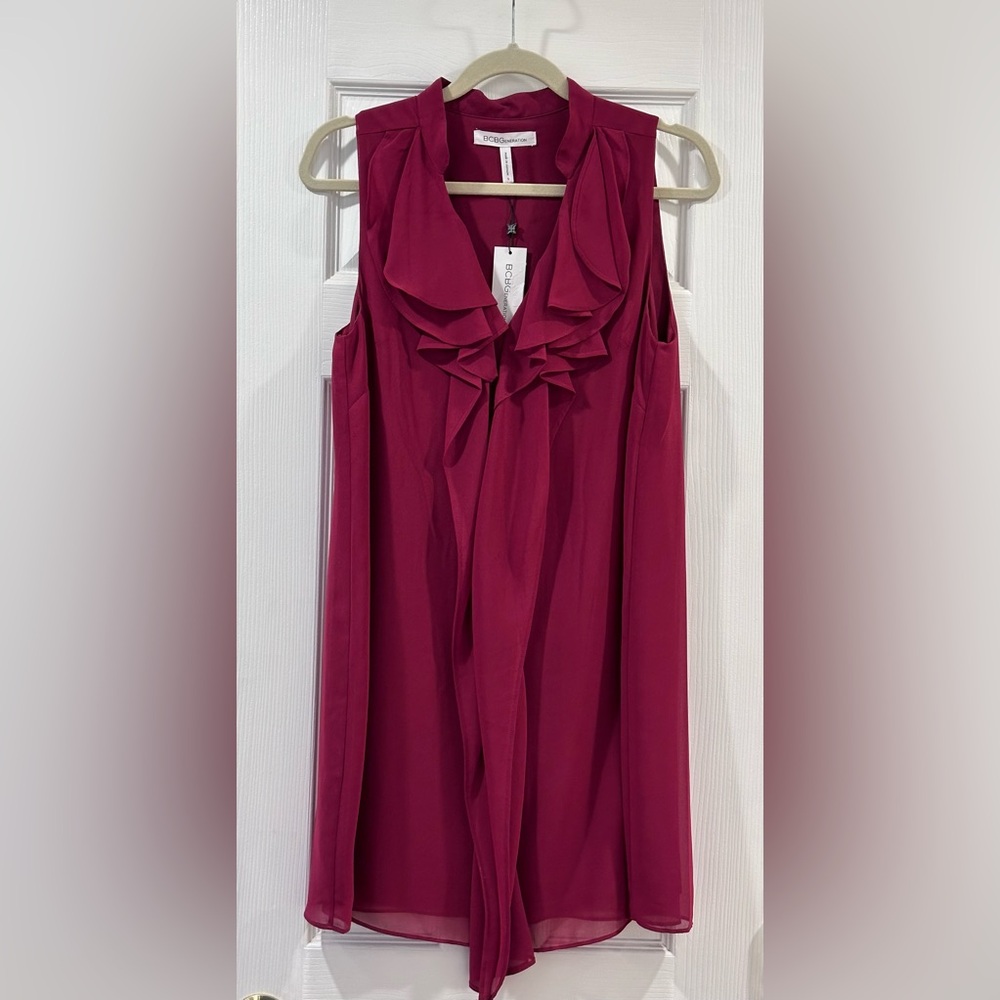 BCBGeneration burgundy ruffled dress (S)
